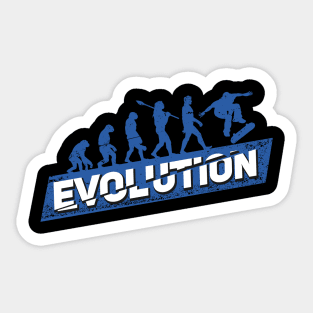 Skateboarding Evolution Skateboarder Gift Sticker